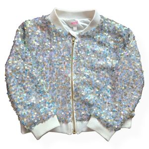 ✨️ Seed Heritage Glam Sparkling Sequin Bomber Jacket Girls 3T Parties Concerts